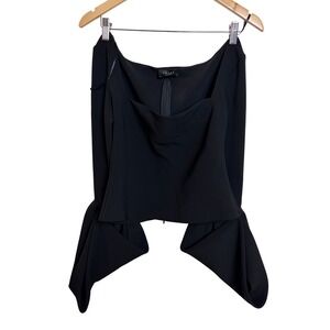 A.W.A.K.E. MODE Black Off-the-Shoulder Bell Sleeve Top Size 40 Architectural